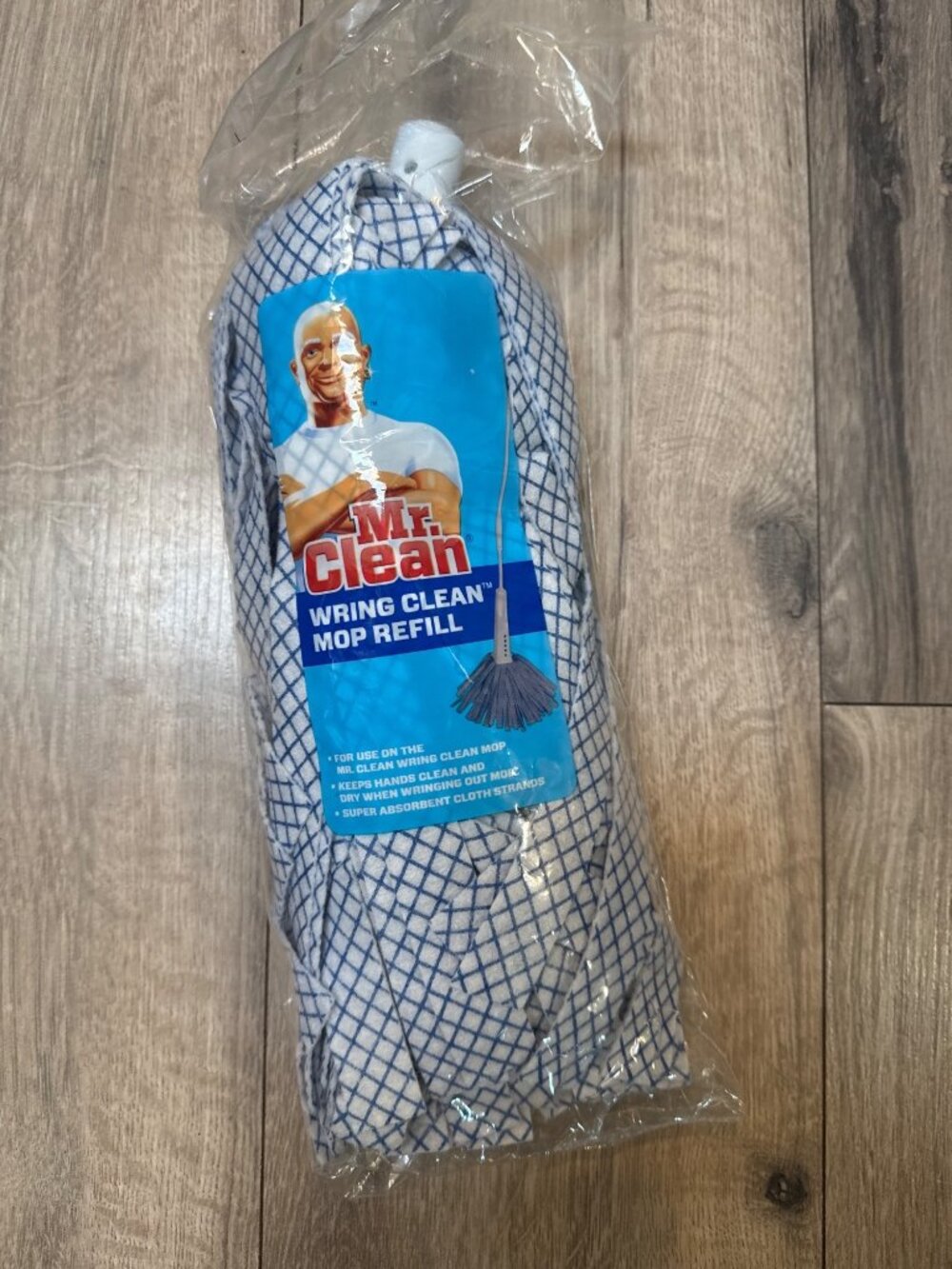 Mr. Clean Wring Clean Mop Refill Super Absorbent Cloth Strands Effective Cleanin